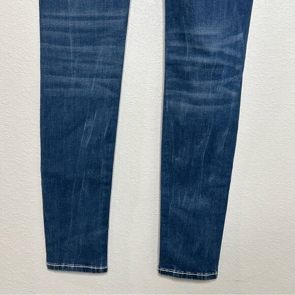 Miss Me Jeans Size 26 Signature Skinny Low Rise Flap Pockets Embroidered Biker - Picture 3 of 12